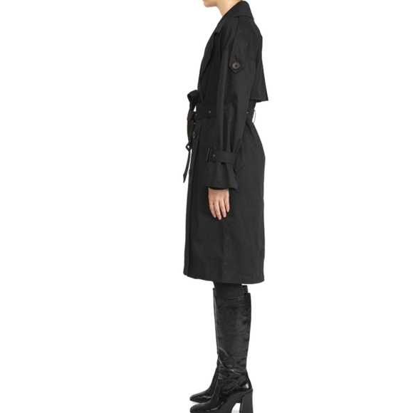 NWT BADGLEY MISCHKA | Cotton Double-breasted Trench Coat - Picture 2 of 6